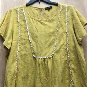 Roolee Courtney Mustard Babydoll Blouse